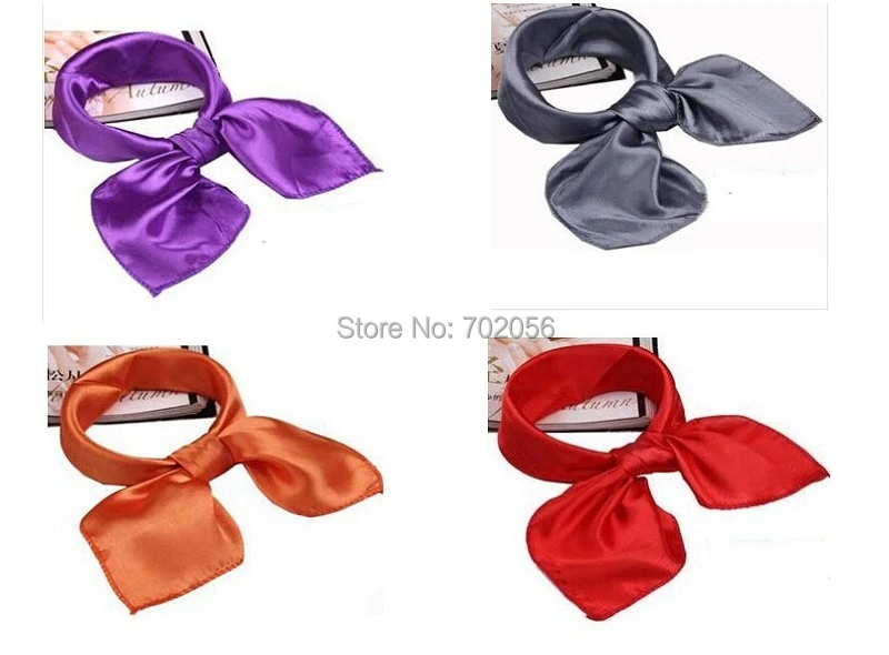 Square solid rayon silk polyster Neck scarf Scarves 50*50cm 100pcs/lot #3665