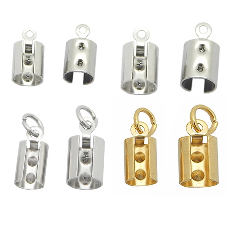 

50pcs/lot Hole Size 2.4mm/3.5mm/4.5mm/6mm Stainless Steel Clasps with Circle Connectors Fit Bracelet Necklace Jewelry Making