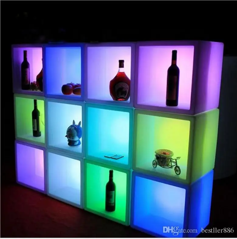 

New arrivial led furniture Waterproof Led display case 40CMx40CMx40CM colorful changed Rechargeable cabinet bar kTV disco party