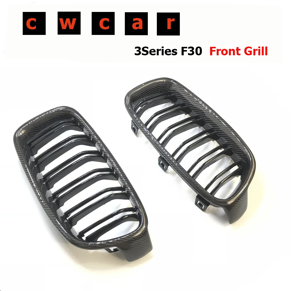 3 Series F30 One pair Carbon Fiber Car styling Grill M3 Style F31 Black Grille For BMW F30 F31 2012+ 320i 325i 328i 335i