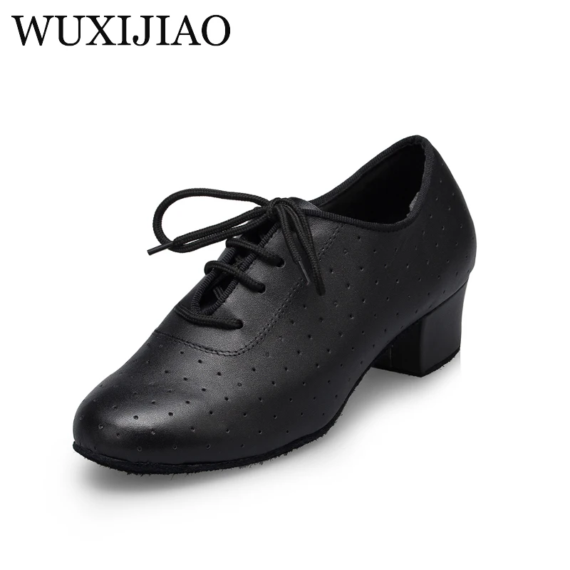 

WUXIJIAO Latin dance shoe leather dance shoe women's shoes with the adult autumn dancing shoes baotou soft ground floor dancin