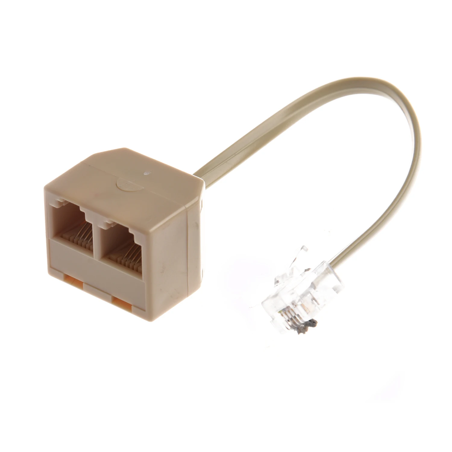 Telephone RJ11 Male Line to Double RJ11 Female Jack Filter Splitter Adapter