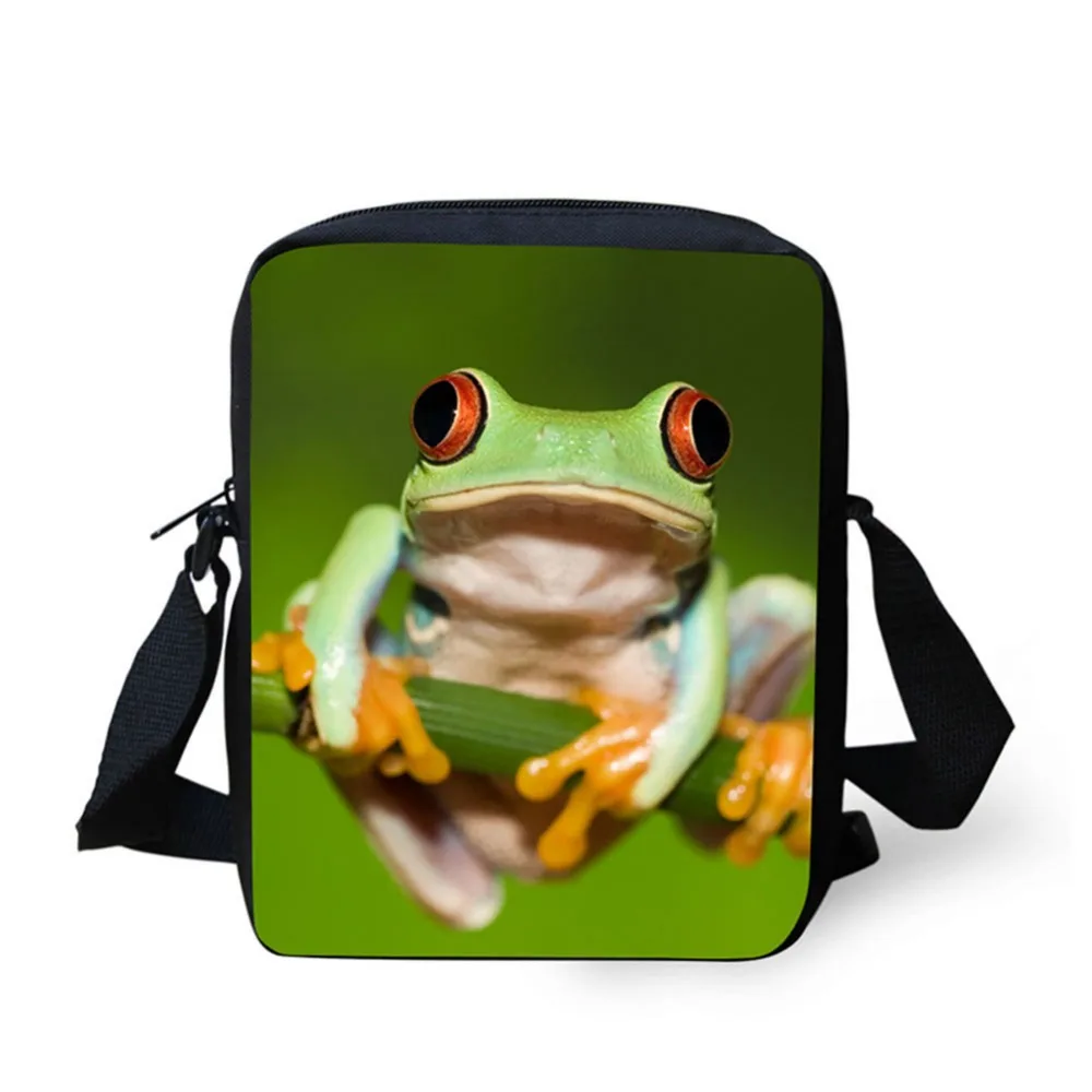 High quality 3d print frog and fish pattern adult and children's messenger bag shoulder bag diagonal package bag purse hot