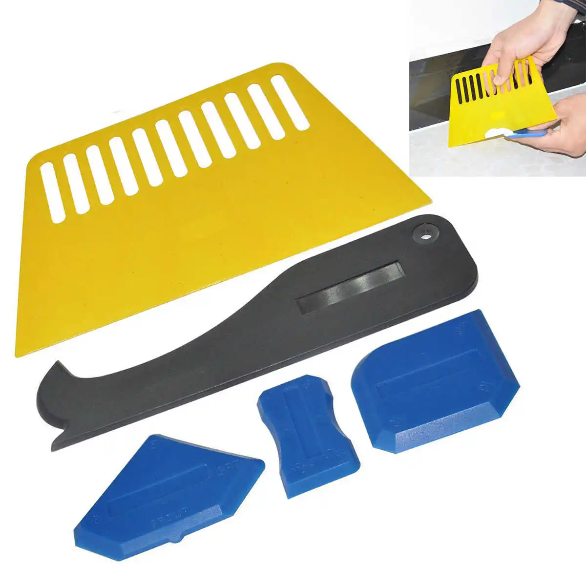 5pcs x Plastic Sealant Spreader Spatula Scraper Cement Caulk Removal Tools Set New