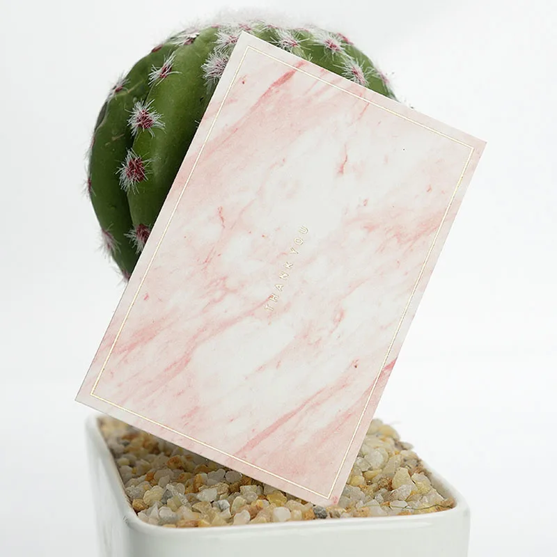 100pcs 10.5*7 cm Big Greeting Card Marble Pattern Thank You Card Tag Printed Tags Packing Card Accessory Customize Wholesale