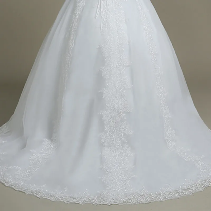 Robe de Mariée à Col Bateau pour Patients