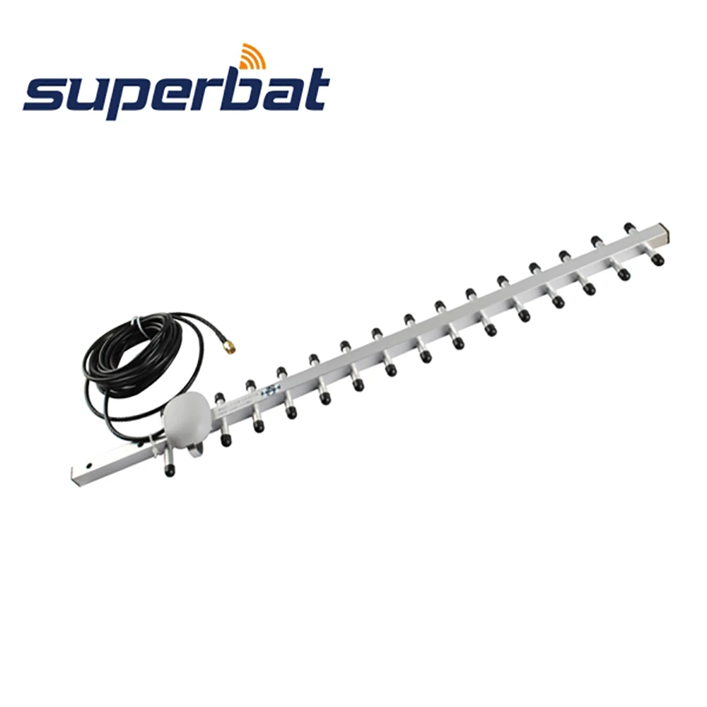 Superbat 16dbi 1990-2170MHz 3G Yagi Aerial Siganl Booster Antenna for RP-SMA Male Connector 500cm Cable for 3G Wireless