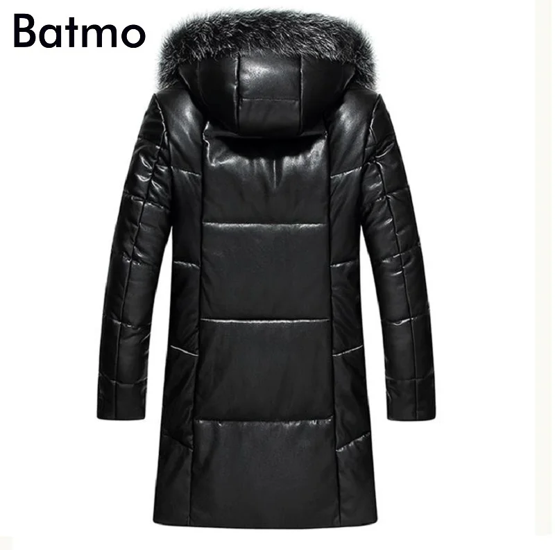 Batmo 2024 new arrival winter high quality 95% white duck down Raccoon fur collar hooded long jacket men,warm coat men 1719