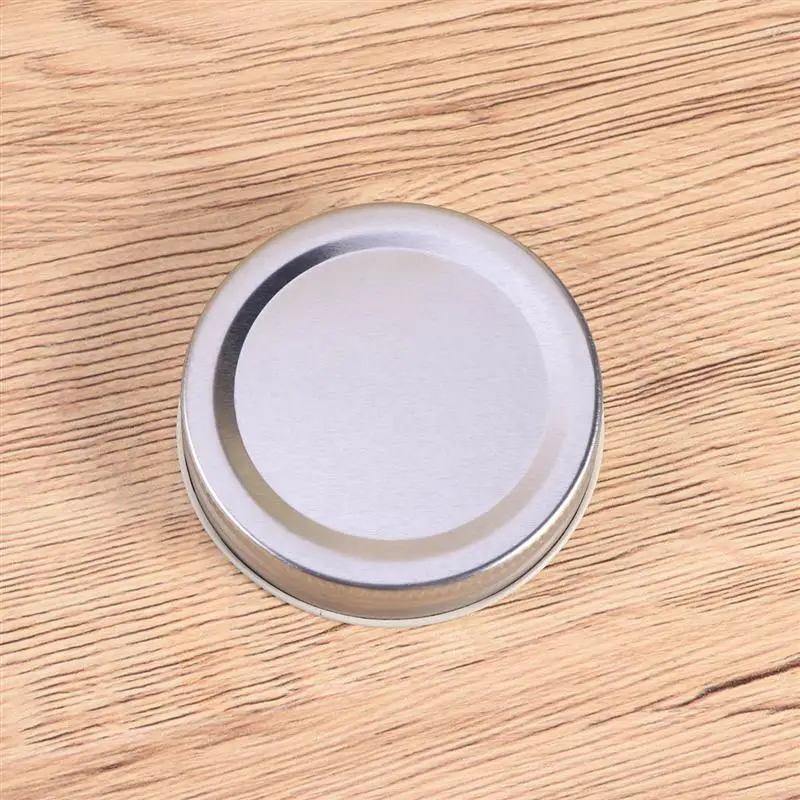 4pcs Sealing Metal Caps Leakproof Tin Lids Mason Jar Cover for Wide-Neck Jar Collection Bottle Glass Storage Bottle