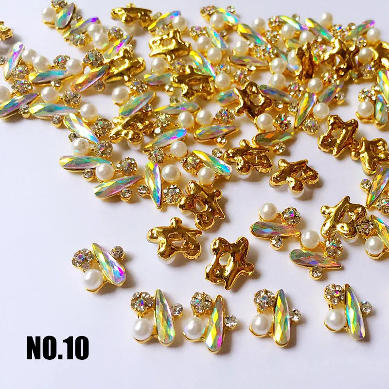 10 pcs latest fashion nail art alloy jewelry long teardrop rhinestone jewelry bridal jewelry nail art decoration nail supplies