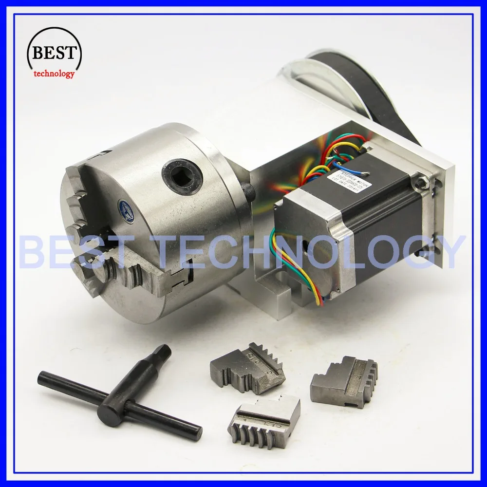 100mm CNC 4th Axis CNC dividing head/Rotation Axis/A axis kit Reduction ratio 4:1 with Nema34 stepper motor