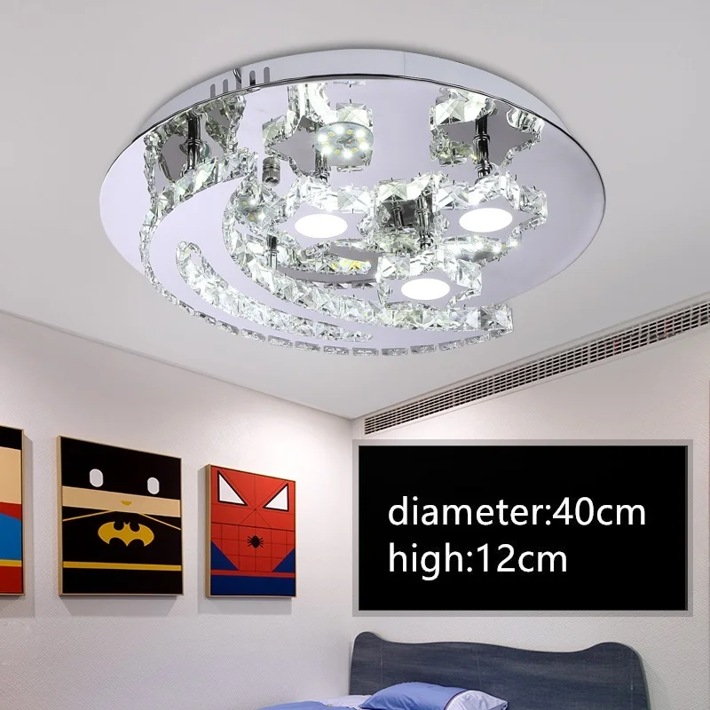 IWHD Modern ceiling Lamp K9 Crystal Plafon LED Ceiling Lamps Stainless Steel Plafonnier Bedroom Living Room Home Lighting