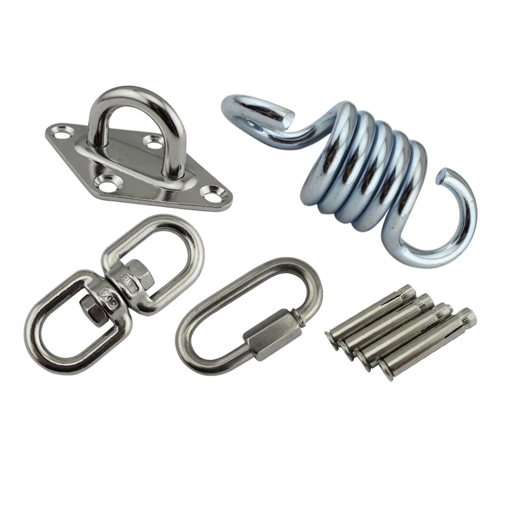 Nuovo In Acciaio Inox Sedia a Dondolo Appeso Kit di Montaggio A Soffitto Primavera Schiocco della Parte Girevole Hank Gancio Accessori Da Campeggio attrezzi Esterni