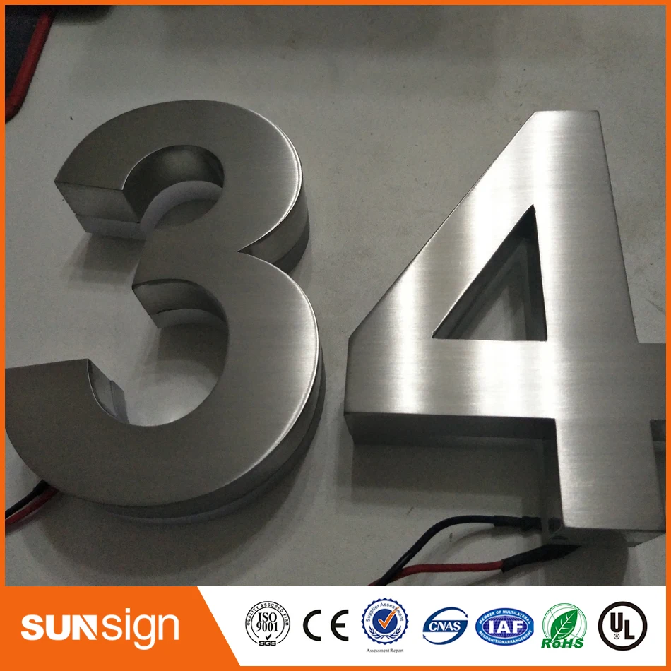 H 20Cm Outdoor Outlet Tahan Air Logam Kustom Backlit Led Channel Letter