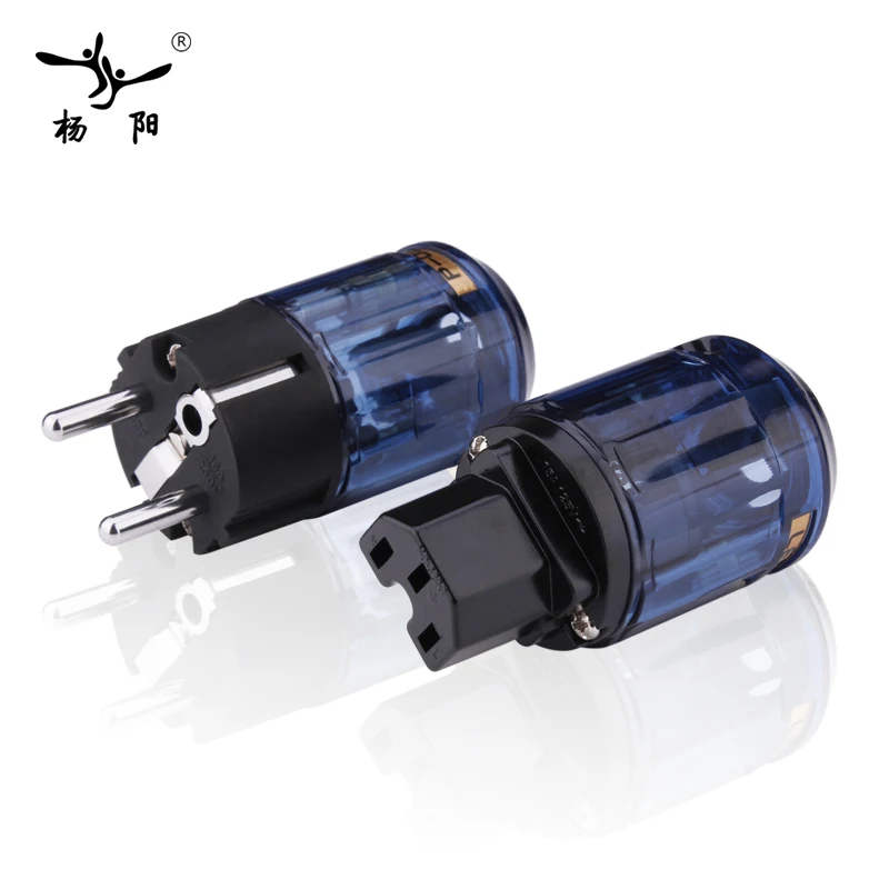 Spina di alimentazione ue una coppia oyhelper rodiato C-037 spina IEC + P-037E spina di alimentazione Schuko maschio e femmina spina di alimentazione EUR