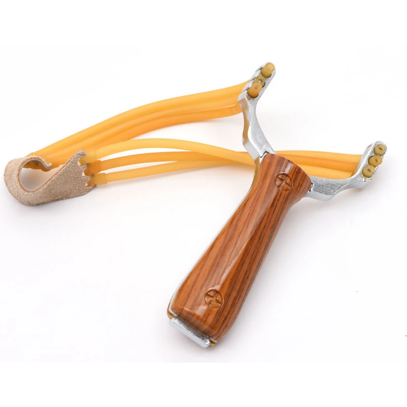 Outdoor Self defense Slingshot Aluminium Alloy Powerful Steel Catapult Marble Hunting Games Bow Catapult With Rubber Band