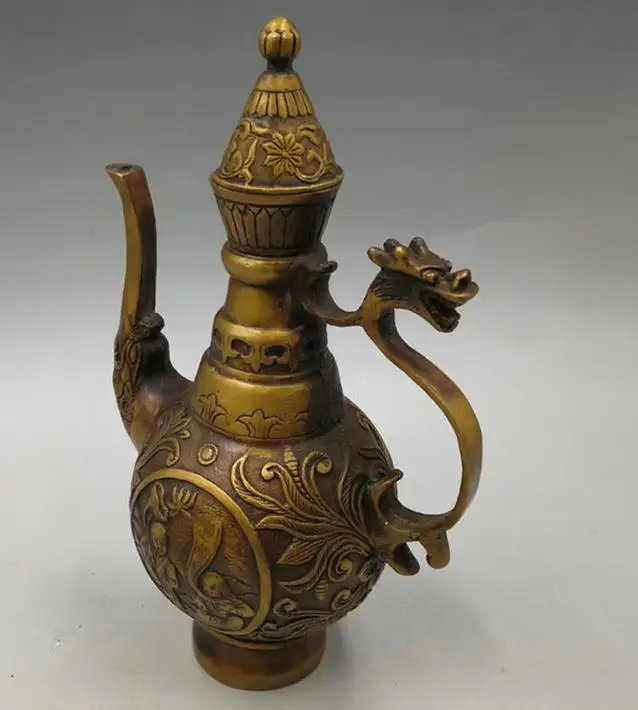 

Antique copper dragon tea-pot/ flago decorations ornaments,with mark,Hand-carved crafts,best collection& adornment,Free Shipping