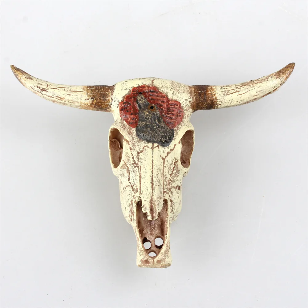 Resin Cow Skull Bull Skull Aquarium Decoration Fish Tank Ornament Vivarium Desert Terrarium Decoration Hide-away Hide-out