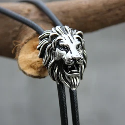 Original designer boloties Stainless steel Lion head shape pendant bolo tie for men personality neck tie accessory free shipping