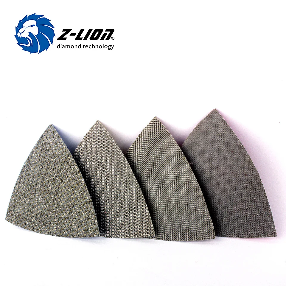 Z-LION 75mm Triangular Diamond Polishing Pads Electroplated Sanding Pad For Multi Tool as Fein Multimaster Dremel Renovator