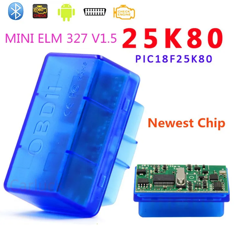 

ELM327 V1.5 PIC18F25K80 Scanner Adapter OBD2 ELM 327 V1 5 Car Diagnostic Auto Tool Bluetooth For Android ODB2 Code Reader