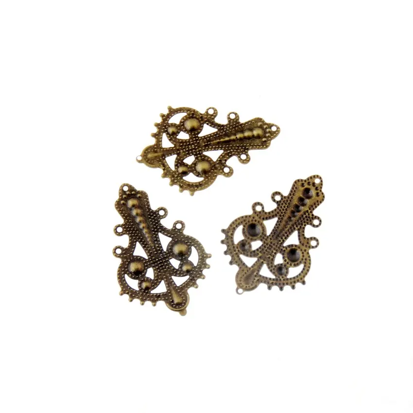 

MIAOCHI 100Pcs Bronze Tone Filigree Wraps Connectors Metal Crafts Gift Decoration DIY Findings 27x41mm J0546