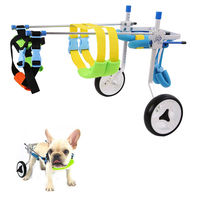 Handicapped Paralyzed Pet Dog Cat Wheelchair Aluminium Walk Cart Scooter For Handicapped Hind Leg Can Adjusted