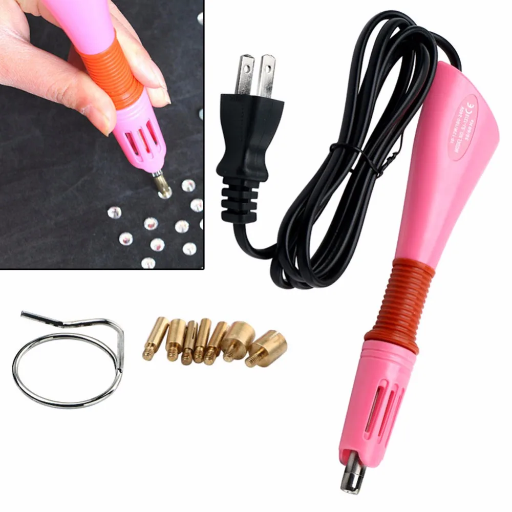 7 in 1 Iron-on Wand Hot Fix Hotfix Rhinestone Applicator Crystal Gem Rhinestone Heat-fix Power Tool US/EU Plug