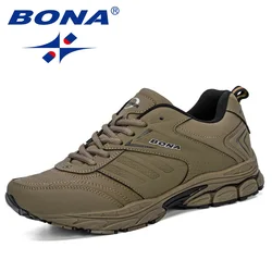 BONA yeni stil bahar sonbahar erkekler koşu ayakkabıları nefes açık havada spor ayakkabı Zapatos rahat atletik erkek Sneakers