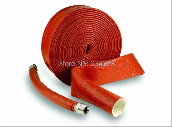 High Temperature Fiber Glass Heat Sleeve, Thermal Insulation Material With Hookup, 15mm Firesleeve