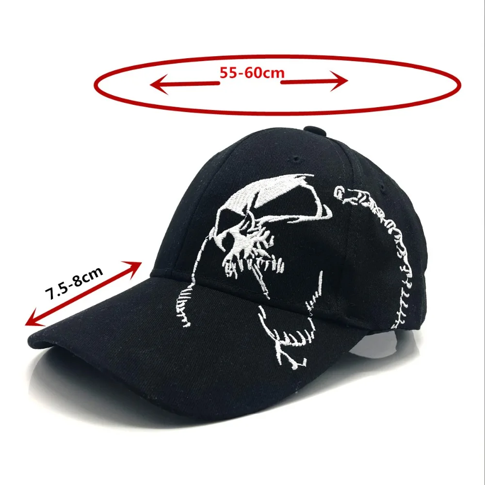 High Quality Unisex Cotton Outdoor Baseball Cap Skull Embroidery Snapback Fashion Sports Hats For Men & Women Cap