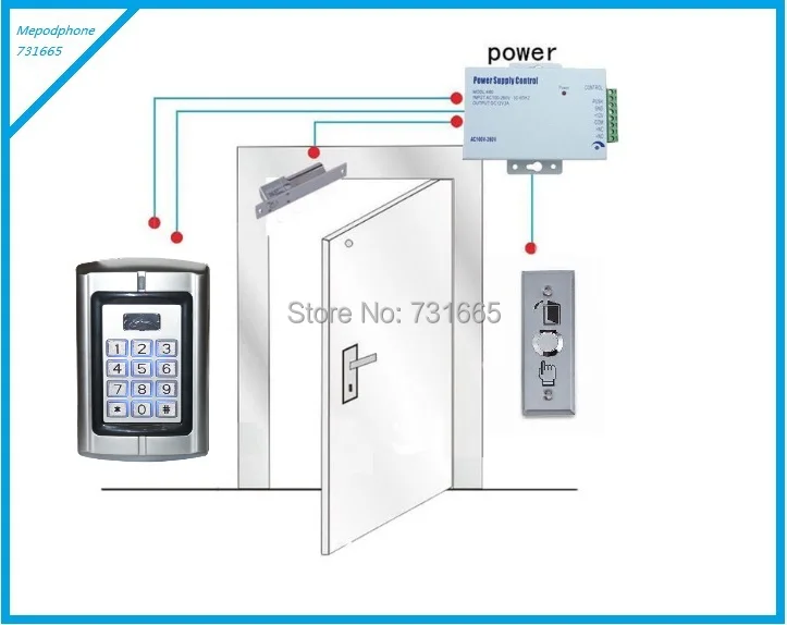 DA101 Waterproof Access Controller DIY Kit Set  Access Control + Magnetic Lock + Power Supply+ Infrared Exit Button