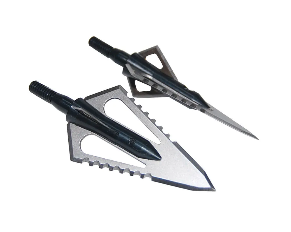 Broadheads Bone Hunting Arrowhead 4 Blades Archery Steel Black Arrow Head Release Compound Bow Crossbow Broadheads