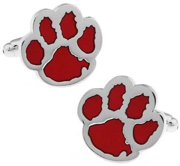 iGame Factory Price Retail Cuff Links For Men Fashion Copper Material Red Bear's Paw Design Free Shipping