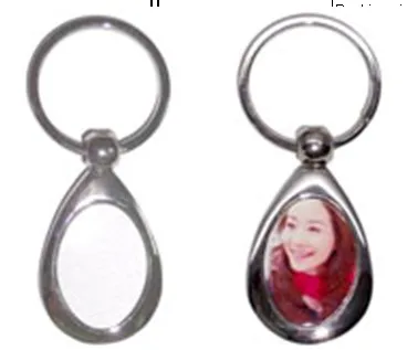 

Blank Sublimation Drop-shaped metal key chain bag pendants can print photo custom design personality gift 05