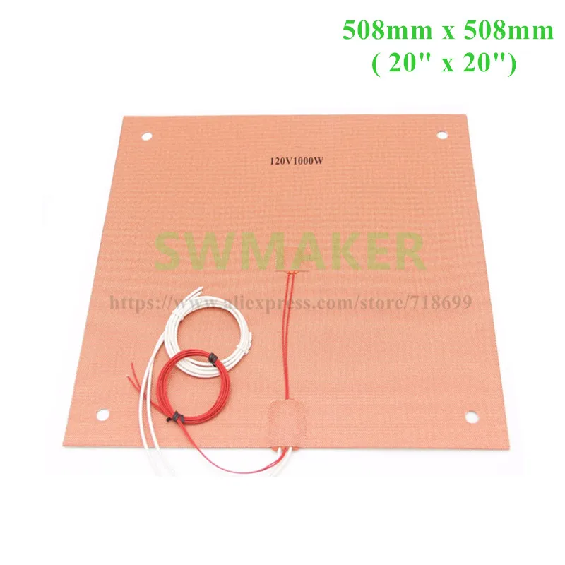 508mm/20'' Silicone Heater for Creality CR-10 S5 3D Printer Heated Silicone Heater Pad Fast Heating