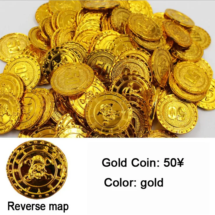 

NEW Plastic gold Pirate coins Gem birthday Christmas holiday treasure coin goody party loot pinata toy Treasure decoration EMS