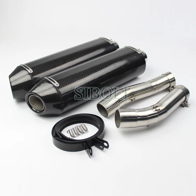 Slip-on Motorcycle Exhaust Full System With Carbon Muffler For Yamaha R1 2004 2005 2006 2007 2008 2009 2010 2011 2012 2013 2014