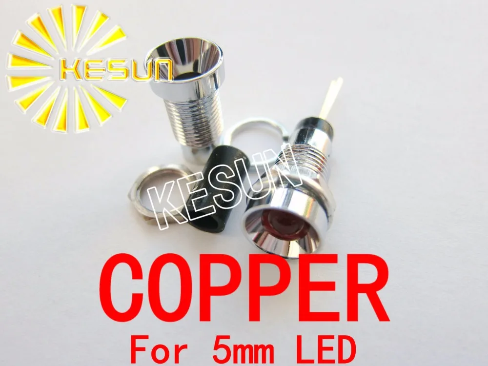 Presa per supporto LED da 5mm in rame da 100 pezzi x per diodo LED a testa tonda F5