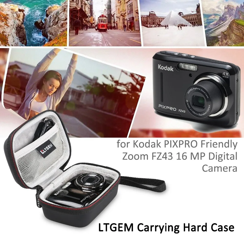 LTGEM EVA Hard Case for Kodak PIXPRO Friendly Zoom FZ43 16 MP Digital Camera - Travel Protective Carrying Storage Bag