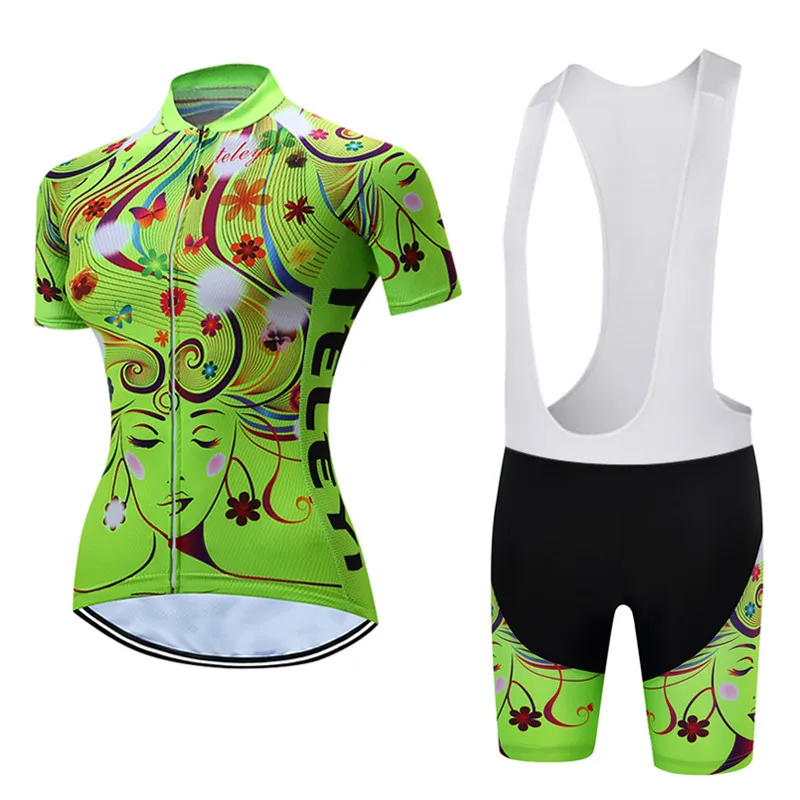 Teleyi Pro Team Outdoor Women's Cycling Jersey Set Sport Bicycle Clothes Cycling Clothing Ropa Ciclismo Mountain Bike Jersey Set