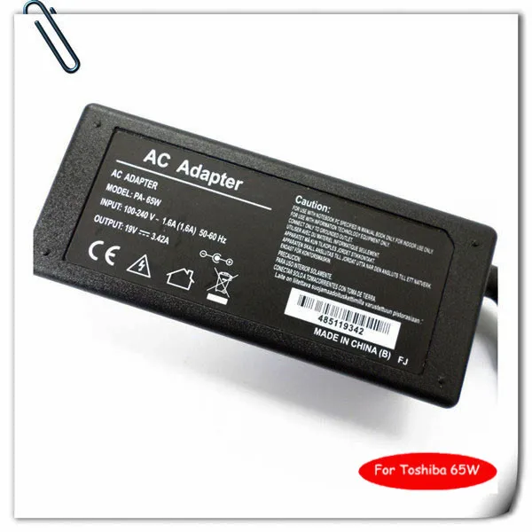 Notebook AC Adapter Charger for Toshiba PA3714U-1ACA L750D P2000 F25 C655-S5049 19V 3.42A 65w cargadores portatiles cargador