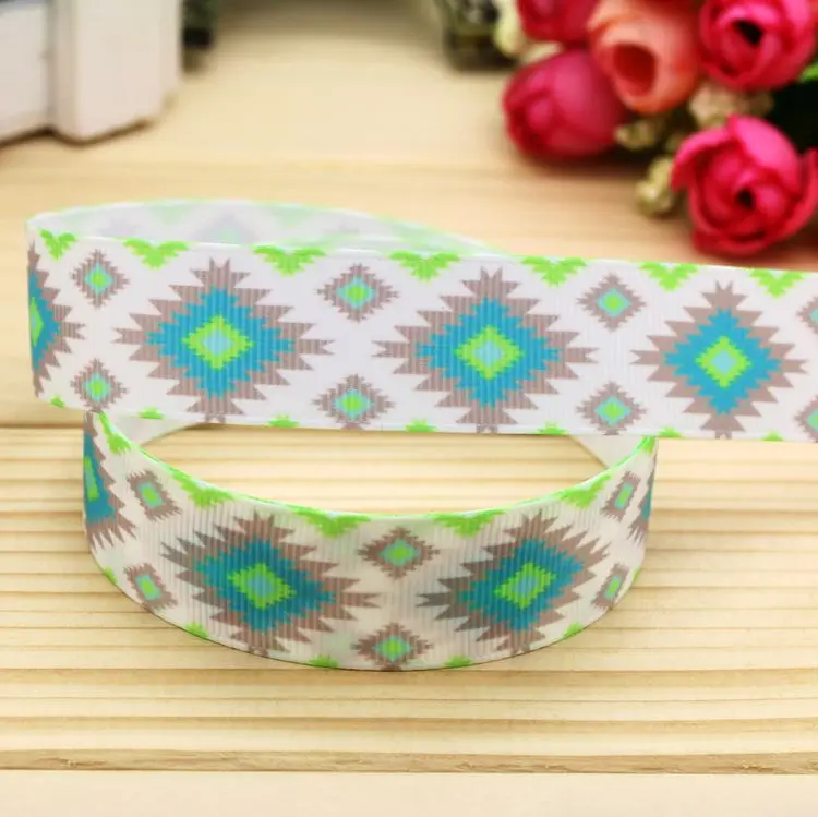 7/8inch  Aztec Printed Grosgrain Ribbon Hairbow Headwear Party Decoration Diy Wholesale OEM 22mm P5406