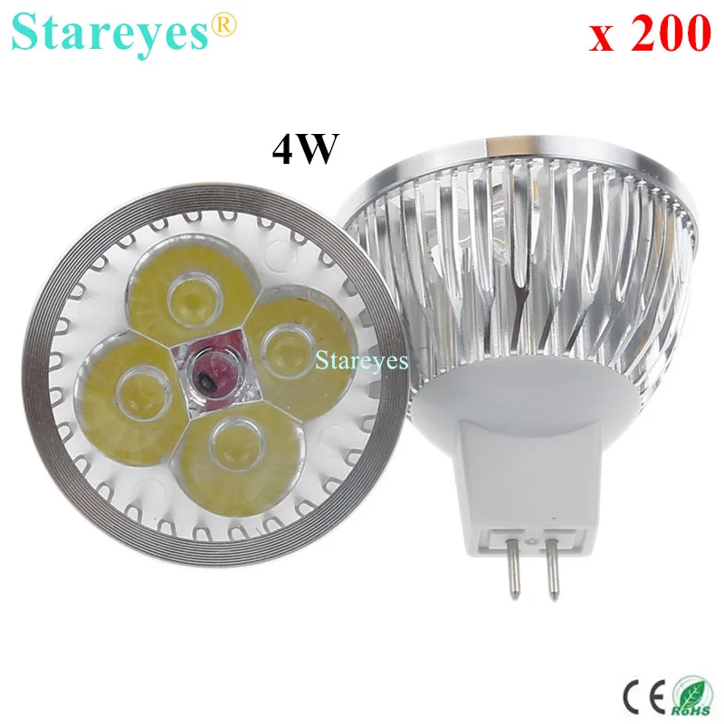 

Free shipping 200 pcs Dimmable MR16 4W 3W AC&DC12V High Power LED Light LED Spotlight Downlight lamp droplight bulb Lighting