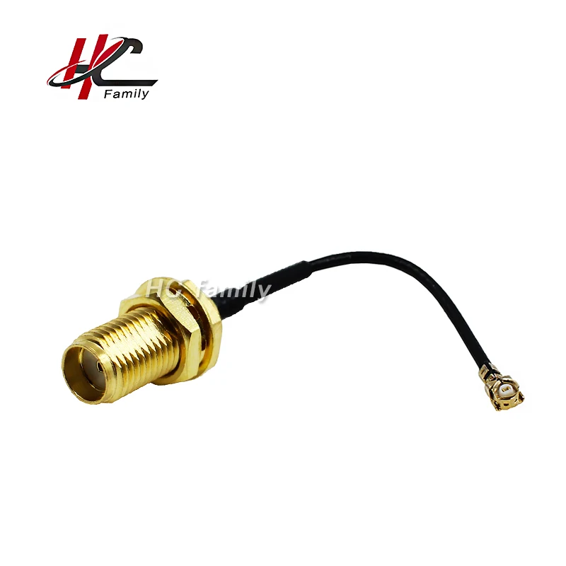 Conjunto do adaptador coaxial IPEX para SMA RF, cabo pigtail, conector SMA, fêmea para UFL