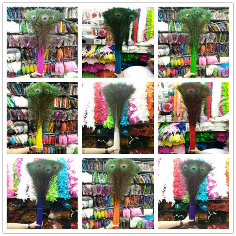 Wholesale 100 Pcs/Lot 70-80CM/28-32 Inch High-Quality Natural Peacock Feathers DIY decorative feathers Decoration Peacock Feathe