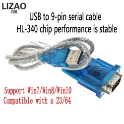 New HL-340 USB to RS232 COM Port Serial PDA 9 pin DB9 Cable Adapter support Windows7 64