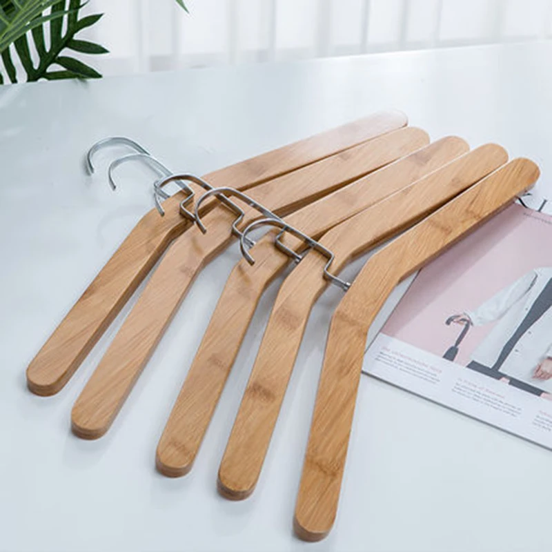 

44cm 5 pcs/lot Solid Wood Coat Hanger for Adult and Kids Bamboo Garment Rack Children's Suit Hanging