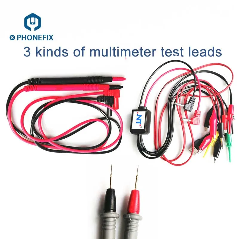 PHONEFIX Universal 10A/20A Test Leads Multimeter Current Voltage Test Cable with Alligator Clips Phone DC Power Supply Cable