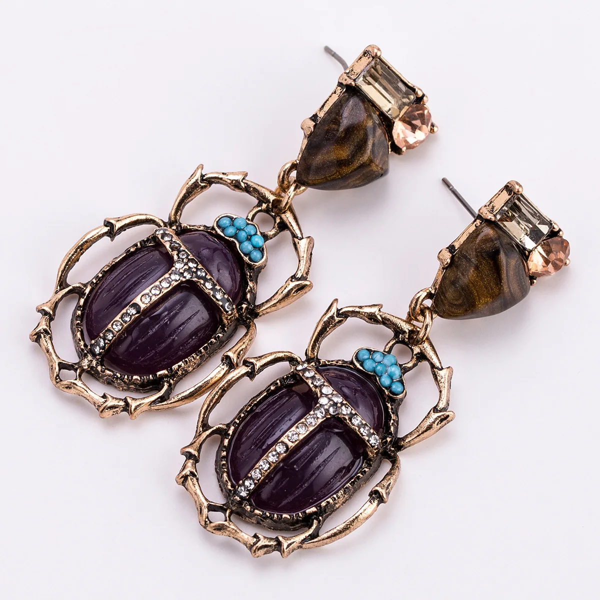 Kpop Creative Resin Insect Insect orecchini Vintage Big Name Star Purple Earring 2023 Fashion Personality Women accessori per gioielli Punk